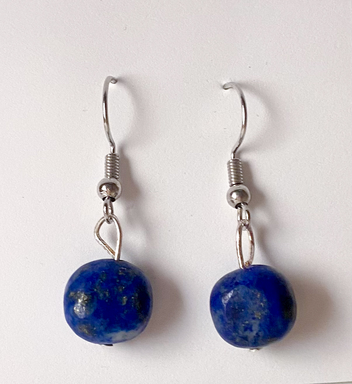 Handmade Natural Lapis Lazuli Earrings Made With Nickel-Free Sterling Silver