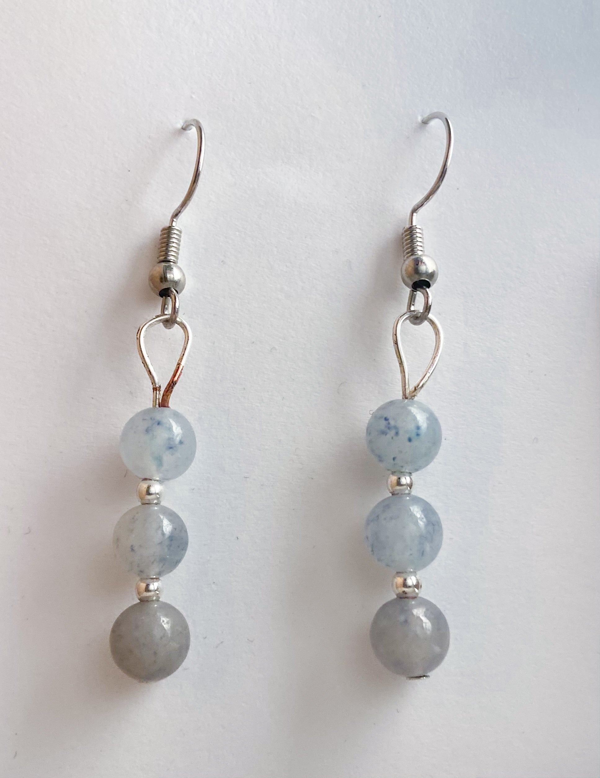Handmade Natural Blue Aventurine Earrings Made With Nickel-Free Sterling Silver