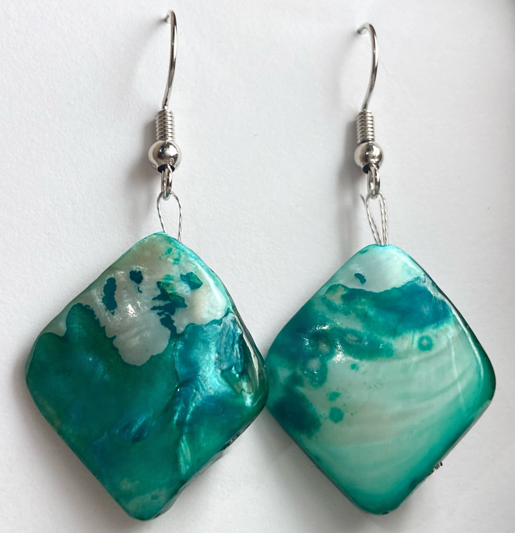 Handmade Natural Glass Earrings Made With Nickel-Free Sterling Silver