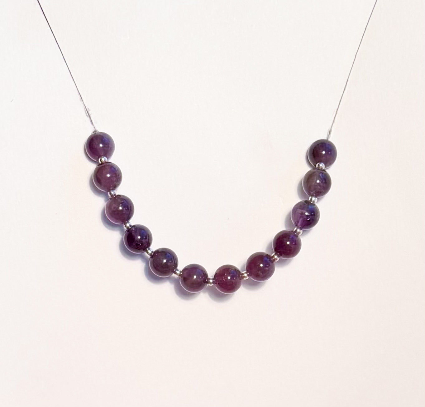 Handmade Natural Amethyst Bracelet with Sterling Silver Beads