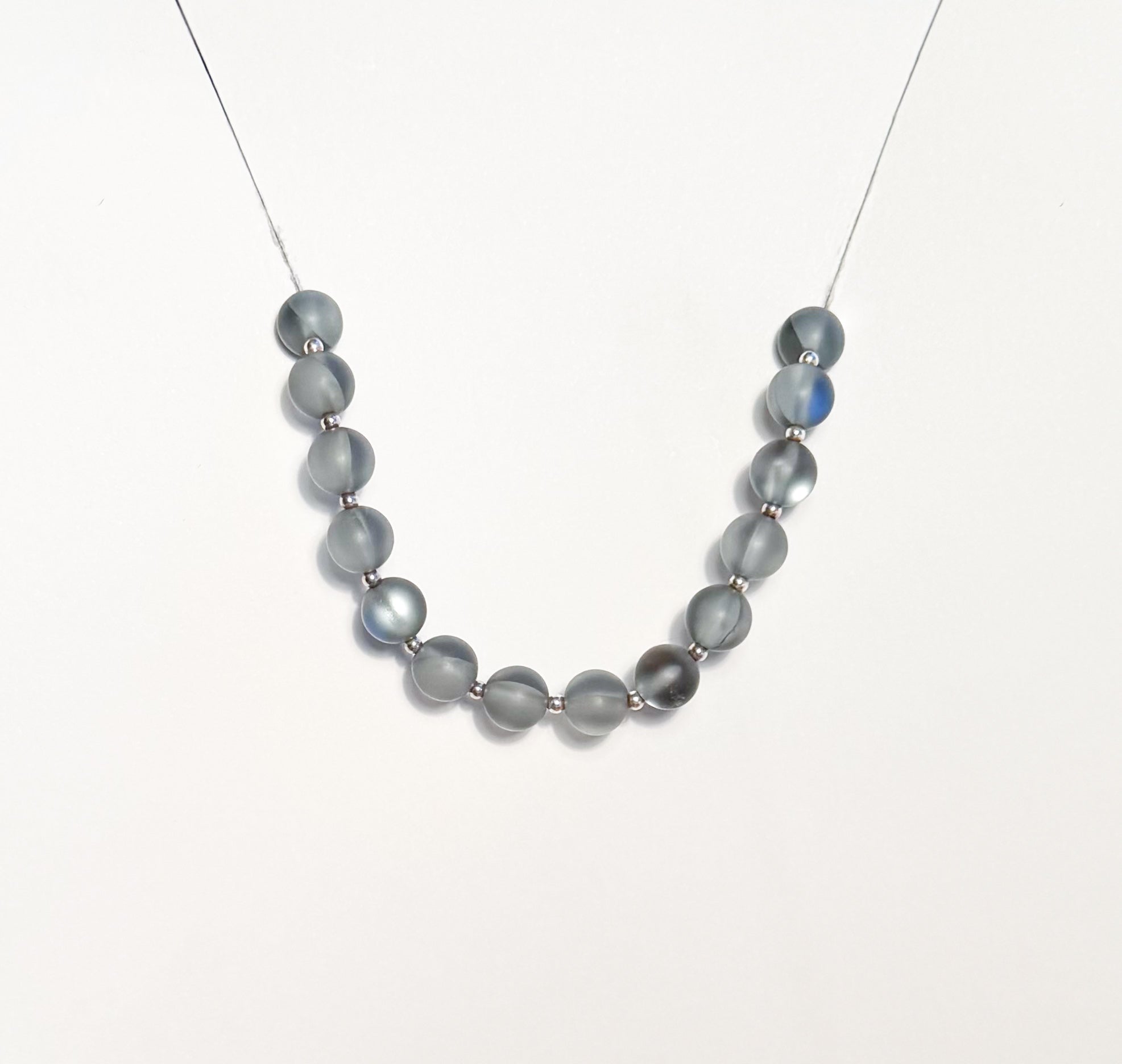 Handmade Plated Glass Bracelet with Sterling Silver Beads