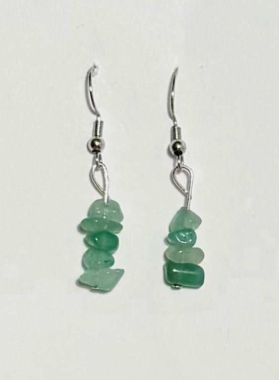 Handmade Natural Green Aventurine Earrings Made With Nickel-Free Sterling Silver