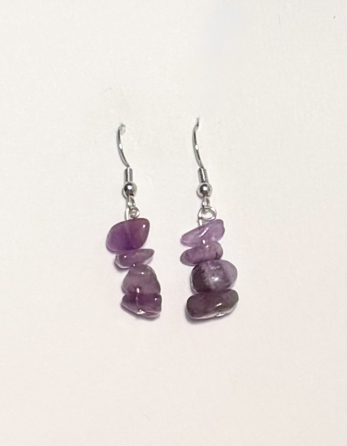 Handmade Natural Amethyst Earrings with Nickel-Free Sterling Silver
